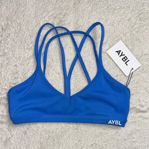 AYBL Essential Strappy Sports Bra in Summer Blue - BRAND NEW WITH TAGS.